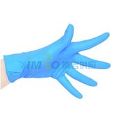 图片 爱马斯AMMEX 无粉一次性手套，APFNC46100，指尖麻蓝色丁腈手套 大号，100只/盒