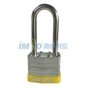 图片 安赛瑞 长梁钢制千层安全挂锁-黄，锁梁Ф6mm，锁体长37mm，锁杆长度52mm，14713