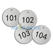 图片 安赛瑞 反光塑料号码吊牌-圆形，Ф38.1mm，银底黑字，号码101-125，14779，25个/包