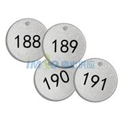 图片 安赛瑞 反光塑料号码吊牌-圆形，Ф38.1mm，银底黑字，号码176-200，14782，25个/包