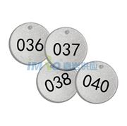 图片 安赛瑞 反光塑料号码吊牌-圆形，Ф38.1mm，银底黑字，号码026-050，14783，25个/包