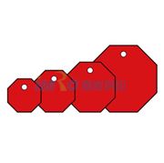 图片 安赛瑞 空白塑料吊牌-八边形，Ф25.4mm，红色，14817，100个/包