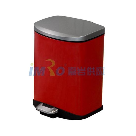 图片 EKO 迪莱脚踏静音环境桶垃圾桶， 9366-6L-红色 23.5*23.4*31cm